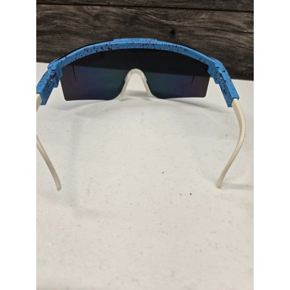 Pit Viper The 1993 Polarized Sunglasses Blue Splatter Rainbow Mirror Lens